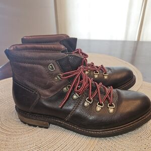 Johnston & Murphy Brown Leather Boots with Red Laces